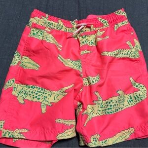 Pink Crocodile Print Swim Shorts